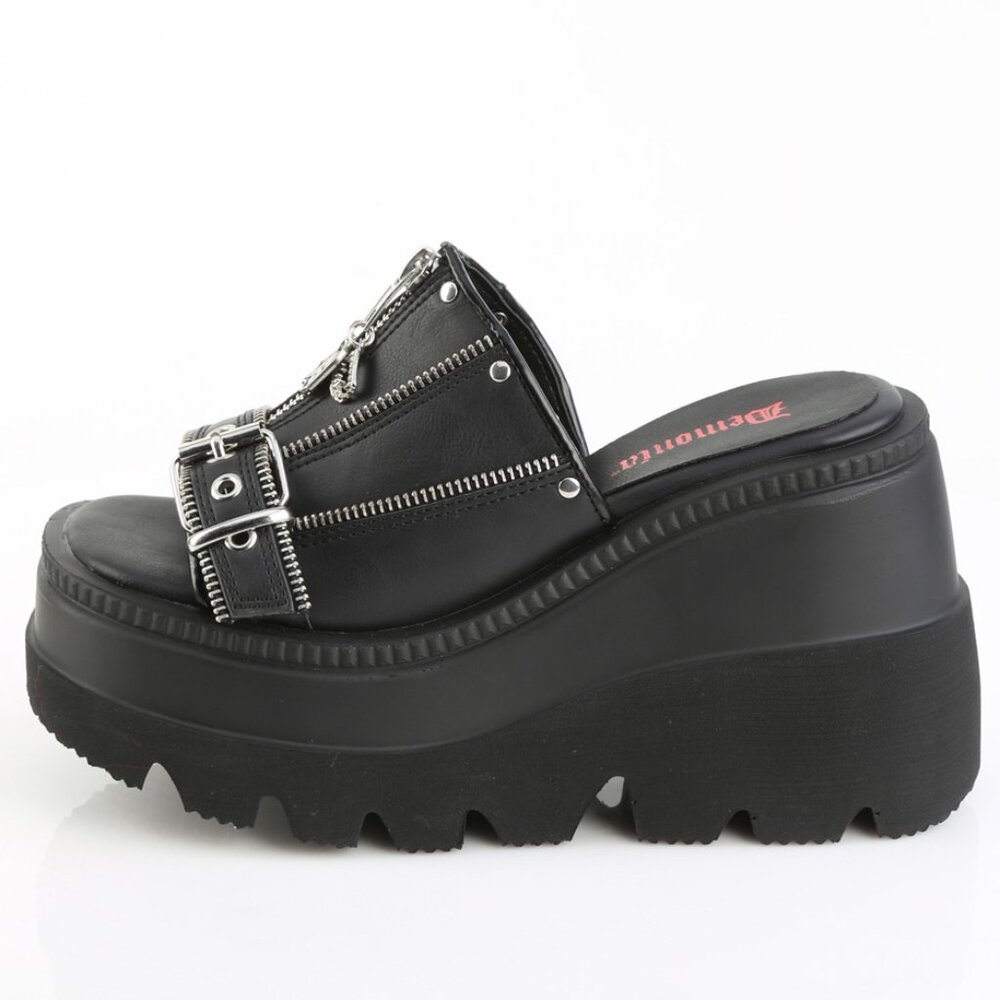 Gothic Platform Slide Mules Wedge Sandals
